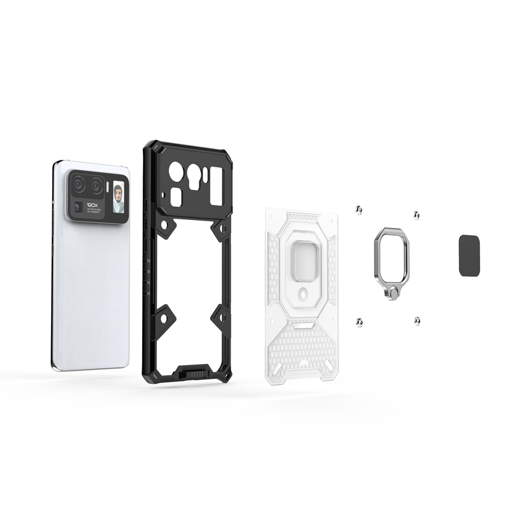 Ốp Điện Thoại PC Cứng + TPU Mềm Siêu Mỏng Tản Nhiệt Chống Sốc Có Vòng Nhẫn Giá Đỡ Cho Xiaomi Mi 11 Ultra Xiomi Mi11 Ultra