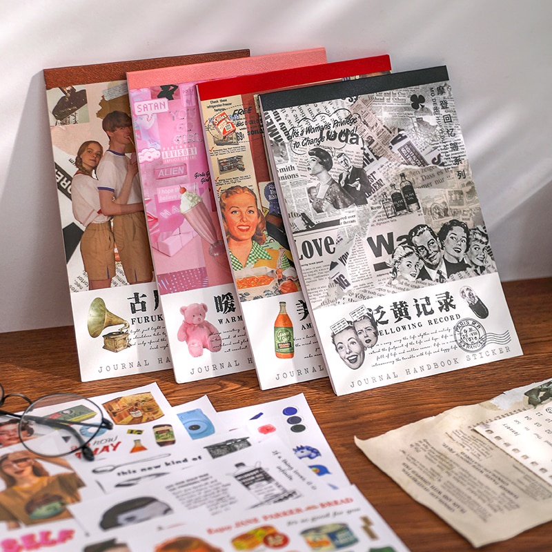 Set 20 Tờ Giấy Dán Trang Trí Sổ Lưu Niệm Phong Cách Vintage Diy