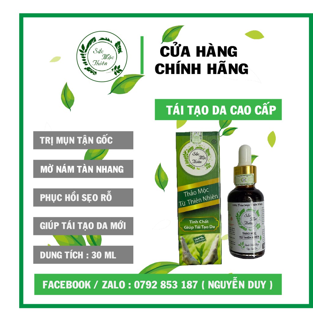 TINH CHẤT TÁI TẠO DA SẮC MỘC THIÊN - HỖ TRỢ CẢI THIỆN MỤN - NÁM - TÀN NHANG - SẸO RỖ