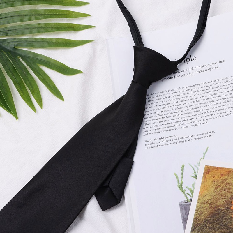 Cà Vạt Đồng Phục Học Sinh Màu Đen Cà Vạt Có Khóa Kéo