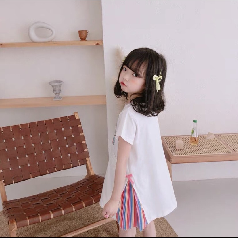 ĐẦM CẦU VỒNG IN GẤU DESSERT CHO BÉ GÁI