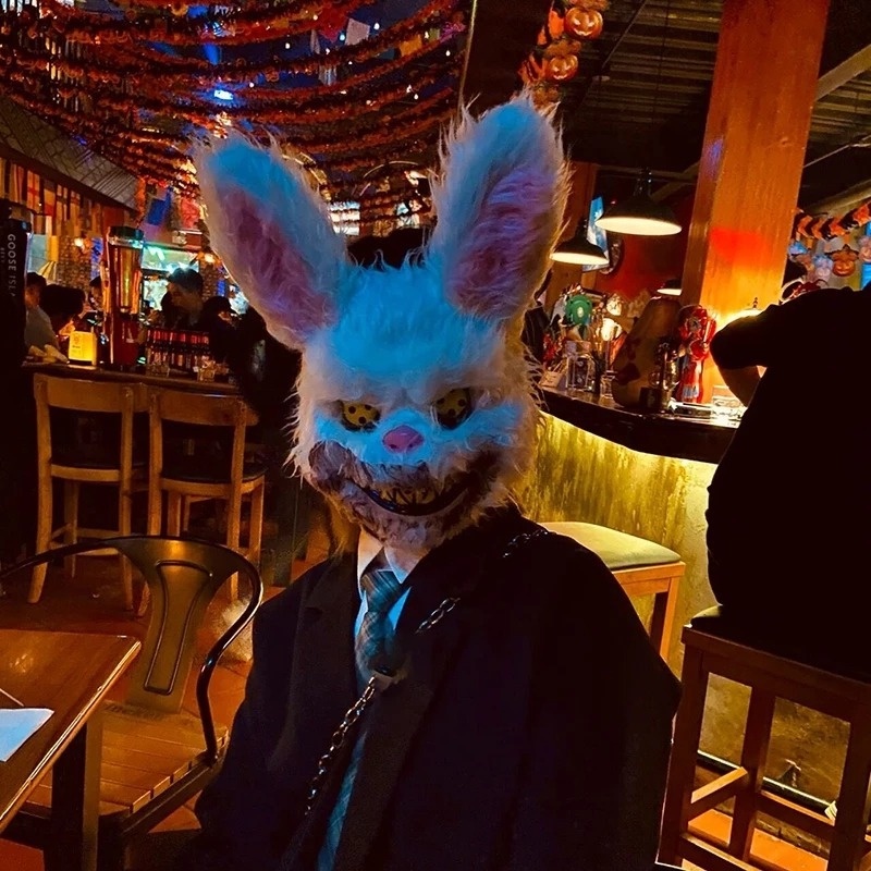 Mặt Nạ Hóa Trang Halloween Hình Gấu Teddy / Thỏ Đẫm Máu
