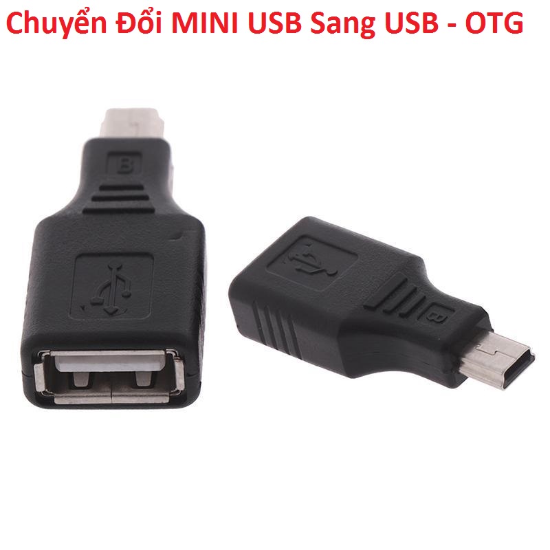 Đầu chuyển đổi Mini Usb sang USB - OTG Chân vuông máy nghe nhạc - cho ô tô - Đầu OTG chuyển đổi Mini USB sang USB 2.0