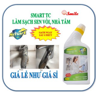 Làm sạch sen, vòi inox, tường sàn gạch nhà tắm smart tc - tẩy cặn canxi, vết nước cứng, vết bẩn lâu ngày - 500ml