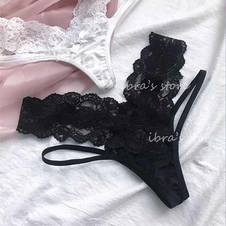 Quần Lót Ren Lọt Khe Cạp Thấp Chéo Hông Sexy, Đồ Lót Cotton Nữ Gợi Cảm Dễ Thương | Ibra's Store I58