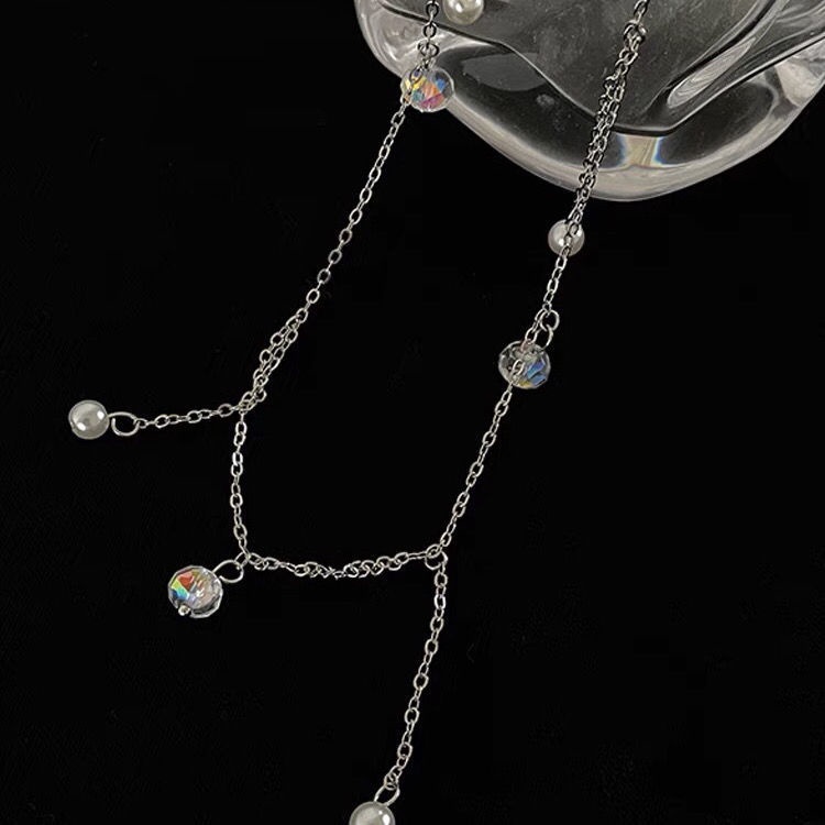 Thắt Lưng Dây Xích Mảnh Đính Ngọc Trai Phối Tua Rua Thời Trang Quyến Rũ Cho Nữ