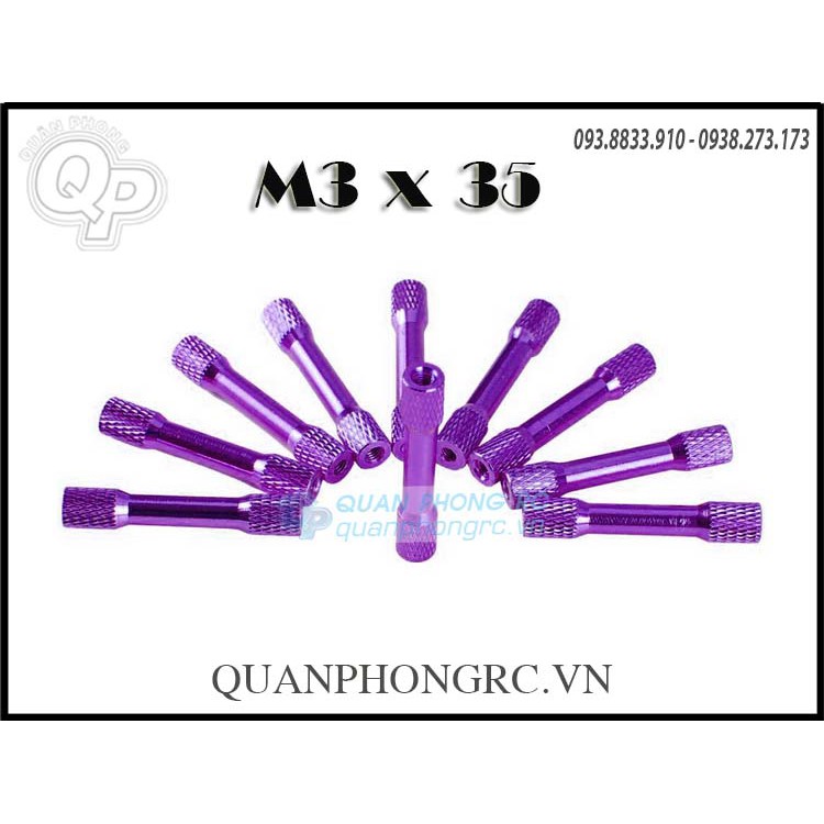 Trụ nhôm có ngấn Aluminium M3 (4pcs/set)