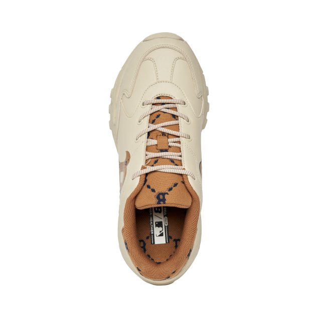 Giày MLB Boston Chính Hãng 🔴SIMPLE SNEAKER🔴 MLB Big Ball Chunky Diamond Monogram Boston Red Sox Beige