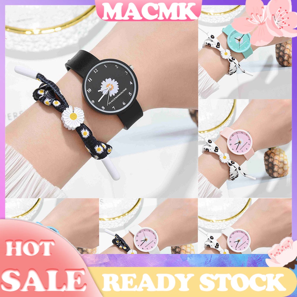 MACmk XR4370 Women Lady Marguerite Silicone Analog Dial Quartz Watch with Bracelet