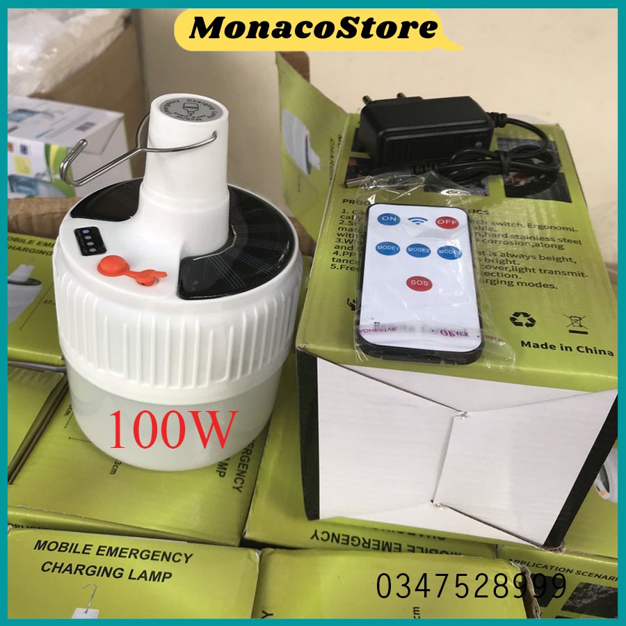 [ SIÊU RẺ ] Bóng đèn 100W tích điện năng lượng mặt trời 100W siêu sáng