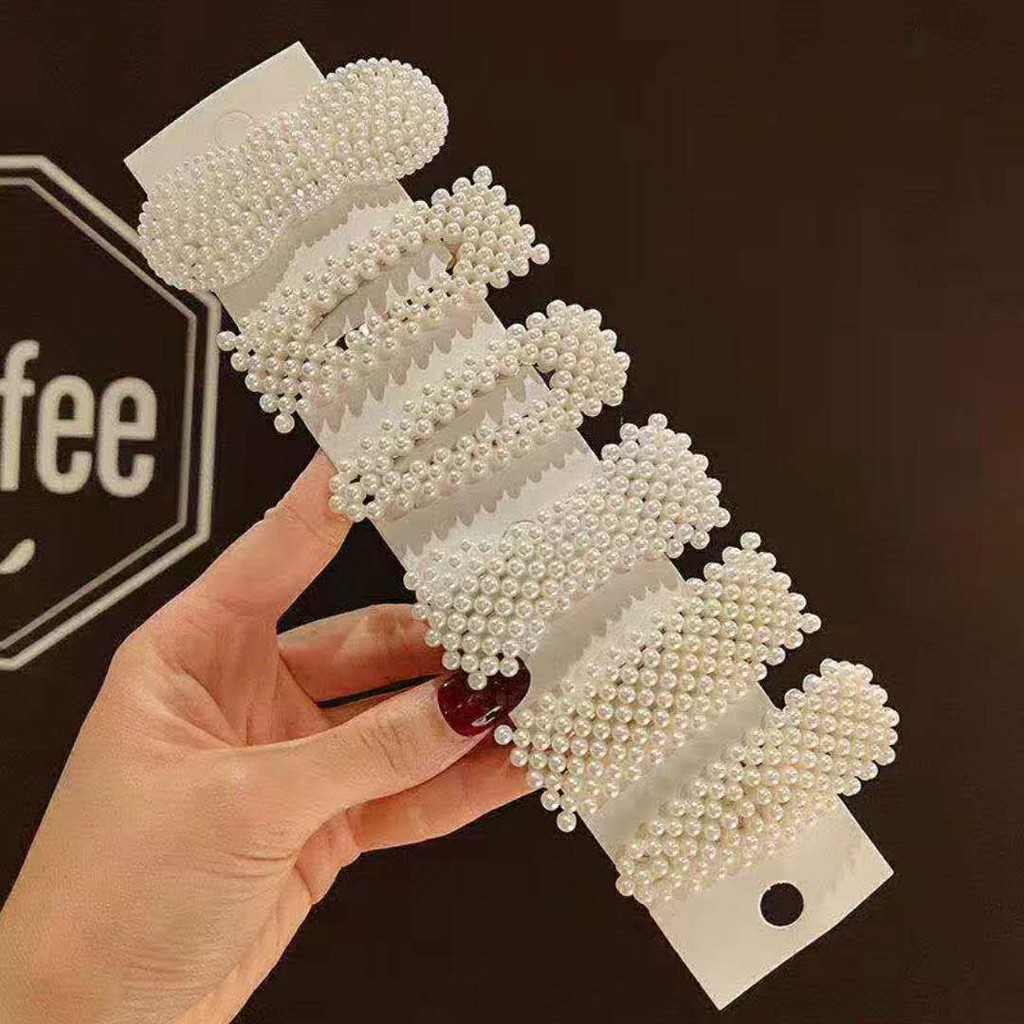 Kẹp tóc BB đính ngọc trai thời trang Hàn Quốc