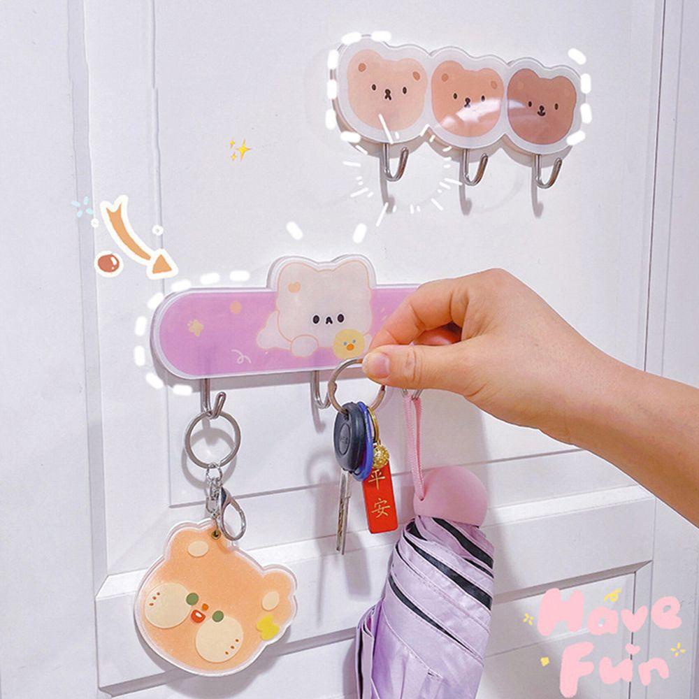KUNHEV Móc Treo Đồ Dán Tường Chắc Chắn Không Cần Khoan Kiểu Hoạt Hình Dễ Thương
