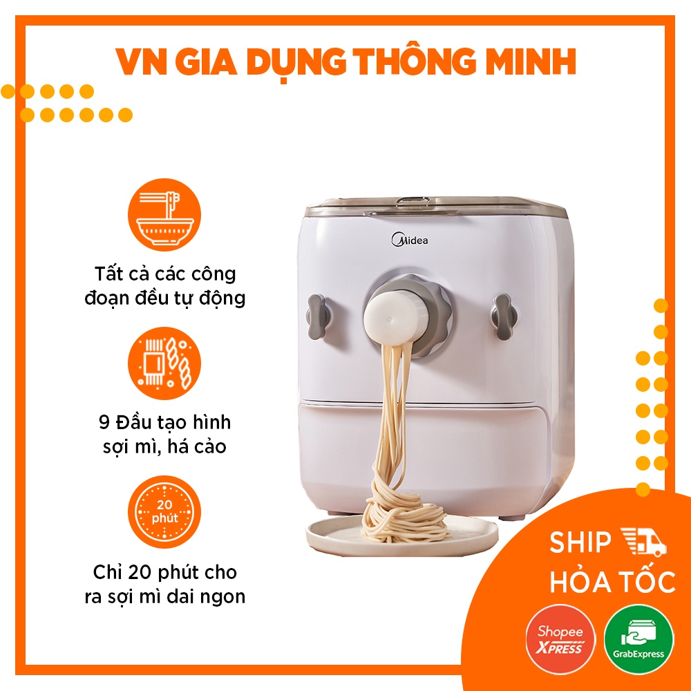 Máy làm mì sợi MIDEA MJ-KM15Q1-401 Nhanh chóng - Tự động - Đi kèm 9 đầu tạo hình mì