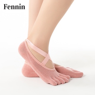 Vớ xỏ ngón FENNIN chống trượt thoáng khí có dây đeo cho luyện tập yoga