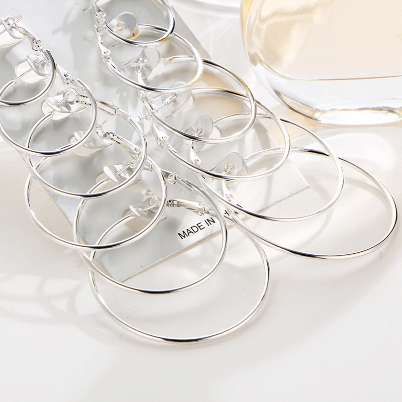 Set 6 đôi bông tai khoen tròn