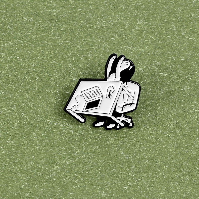 Ghim Cài Áo Kim Loại Hình Angry Action Sáng Tạo Thời Trang Cho Nam Nữ