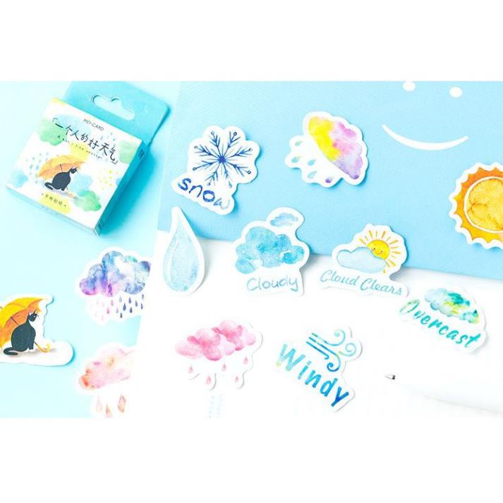 Bộ 45 Sticker Hàn Quốc hình Bầu Trời dán trang trí E22