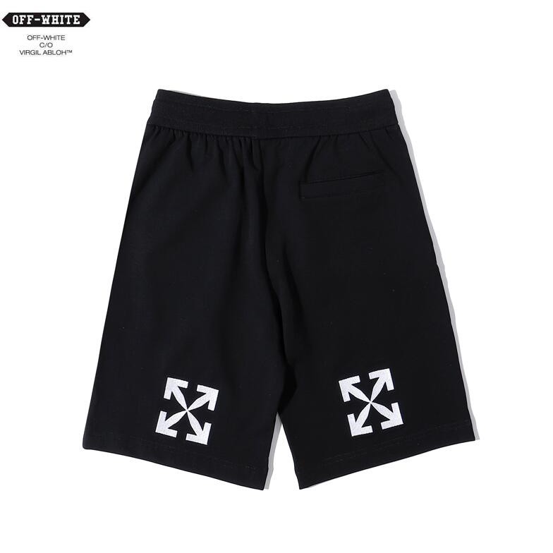 OFF-WHITE Quần Short Chất Liệu Vải Cotton Có Thêu Hoạ Tiết Độc Đáo Cá Tính