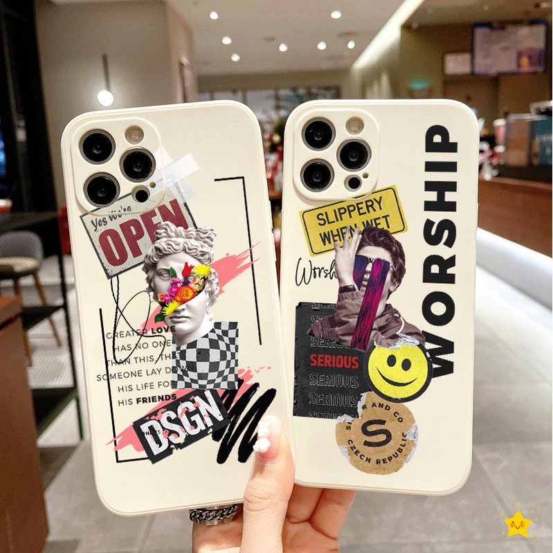 Statue Lable Casing For Samsung Galaxy S30 S21 Ultra 5G S20 Plus FE S10 Lite Note 10 Pro A7 2018 A750 A91 A81 A82 A42 A10 A01 M01 M10 M32 M42 M62 M60S M80S J330 J3 Pro 2017 J1 ACE J110 F62 Soft Silicone Phone Case TPU Lens Protection Cover