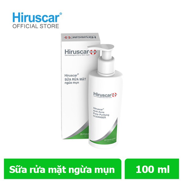 Sữa rửa mặt ngừa mụn Hiruscar Anti-Acne Cleanser+ 100ml | BigBuy360 - bigbuy360.vn