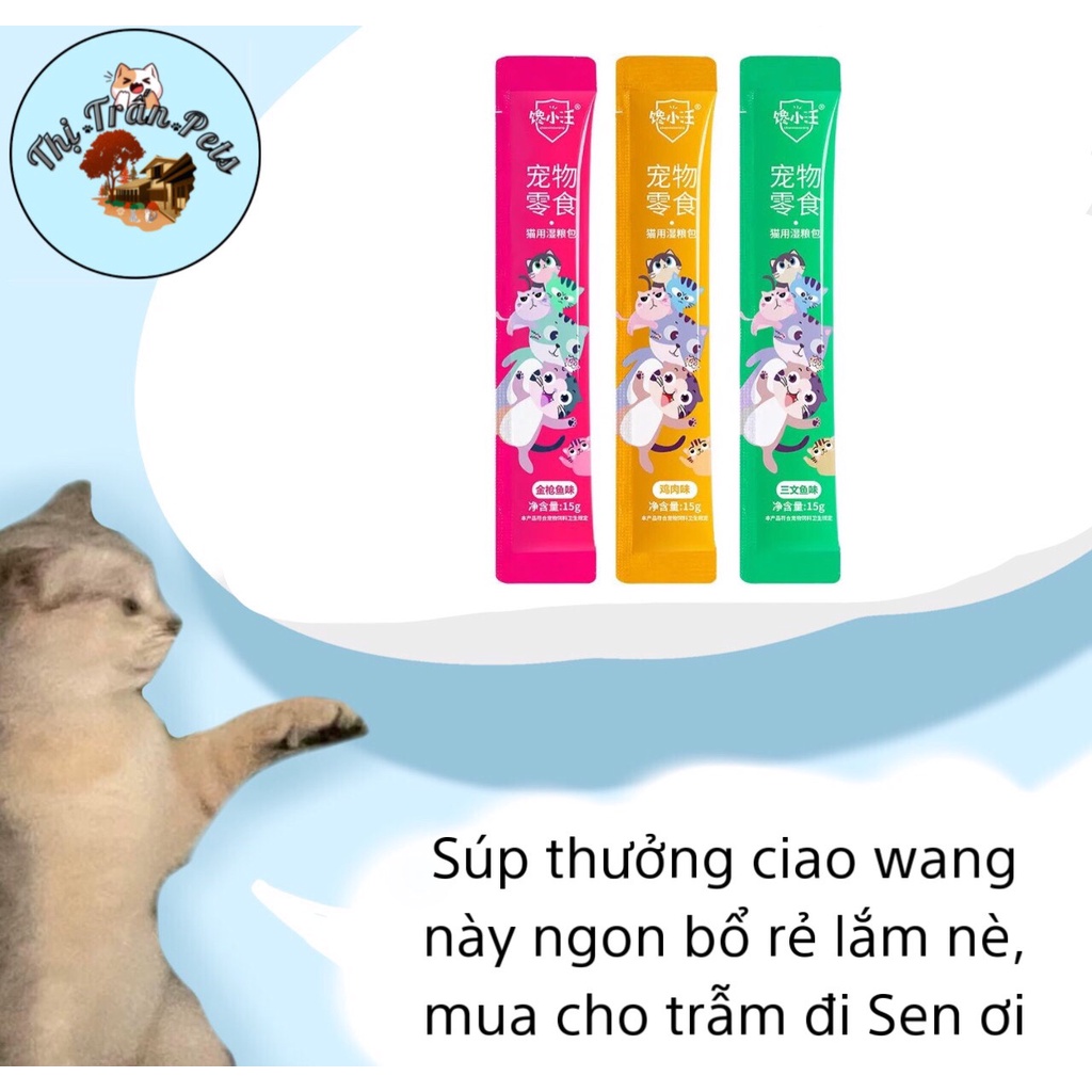 Súp thưởng cho mèo CIAO WANG - suop thưởng 3 vị