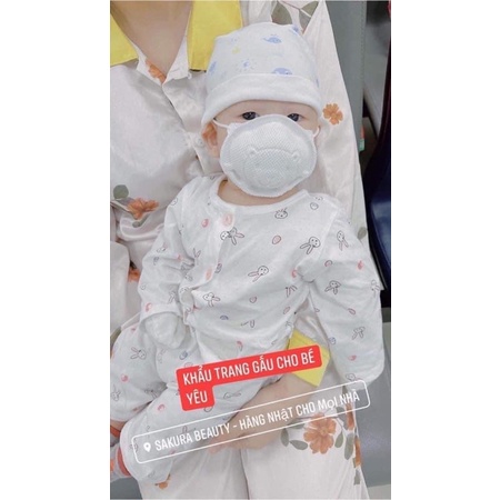 Khẩu trang trẻ em cho bé 2m+(Gấu pigeon Nhật Bản) set 3 cái,7 cái | BigBuy360 - bigbuy360.vn