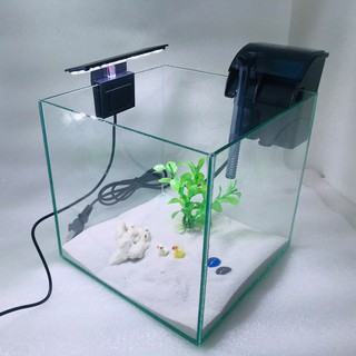 Bể cá mini CUBIC 20cm COMBO( CHỌN MẪU)Tặng 5 món phụ kiện trang trí