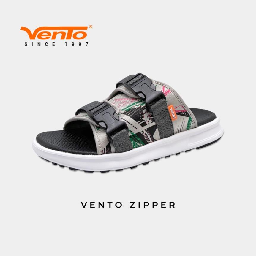 Dép Quai Ngang Vento Chính Hãng ZIPPER NB120 Màu Ghi Tro