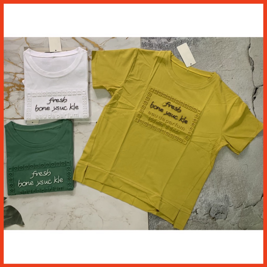 Áo thun nữ thời trang chất cotton mát cổ tròn tay ngắn form suông loại 1