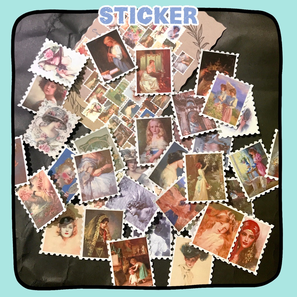 Set 40 sticker tem thiếu nữ sc001 ccamzone