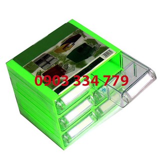 Tủ đựng linh kiện 6 ngăn - xanh lá 15x18x15cm lắp ghép