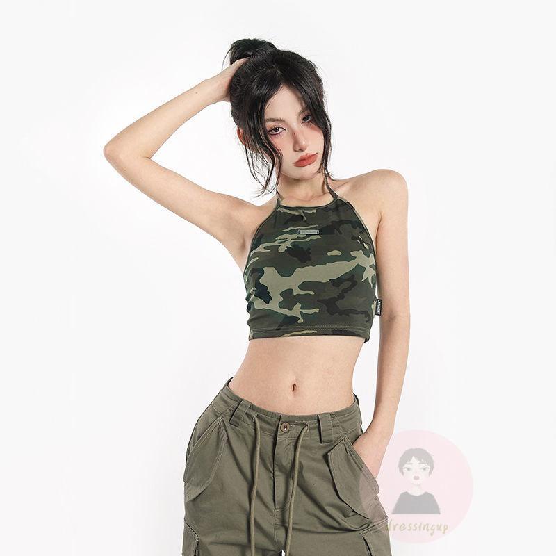 Áo Lửng Không Tay Hở Lưng Họa Tiết Rằn Ri Gợi Cảm Cho Nữ