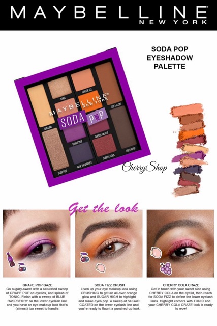 Bảng phấn mắt Maybelline Soda Pop / Lemonade Craze Eyeshadow Palette Makeup (7.4g) - mỹ phẩm ola