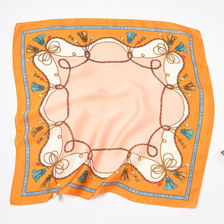 Khăn lụa vuông thắt nơ cổ bản 70x70cm