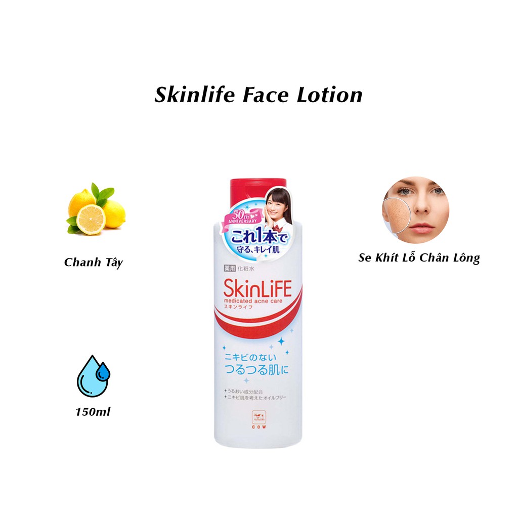 [NHẬT BẢN ] Nước Hoa Hồng Cow Skinlife Face Lotion (150ml)