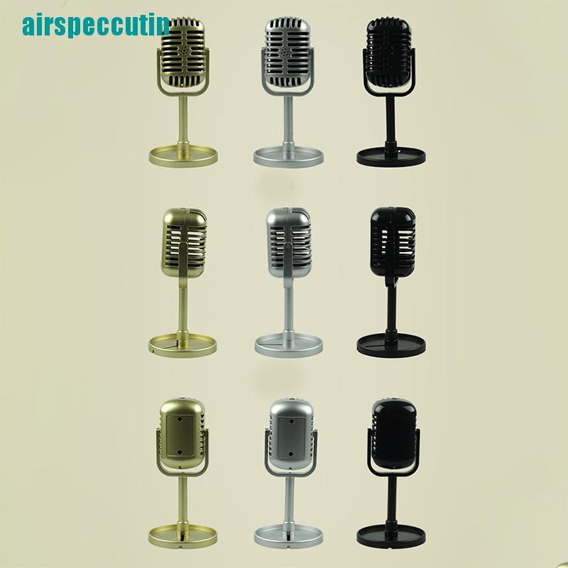 【tin】Classic Retro Dynamic Vocal Microphone Vintage Style Mic Universal Stand Model