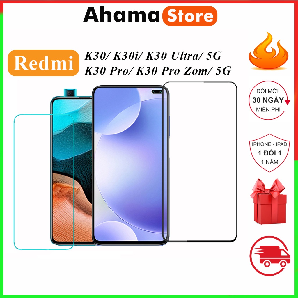 Kính Cường Lực Xiaomi Redmi K30  K30i  K30 5G K30 Pro  K30 Prozoom  K30 Ultra Full Màn Hình Và Trong Suốt Độ Cứng 9H+