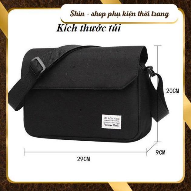 Túi đeo chéo nam nữ - Túi đeo vai vải canvas đi học đi chơi phong cách unisex Hàn Quốc - Shin Official