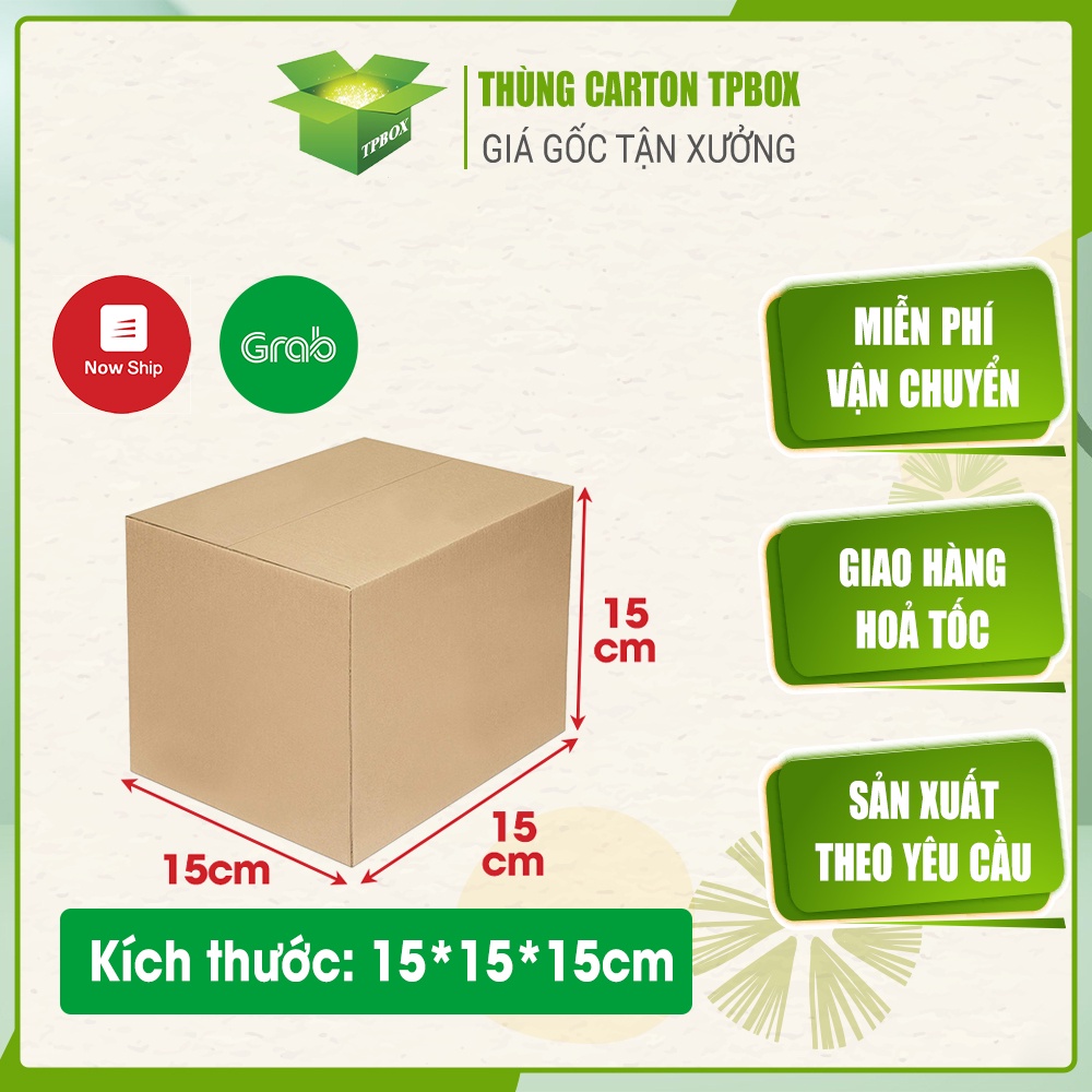 Hộp giấy carton đóng hàng size 15x15x15 giá rẻ (1 hộp)