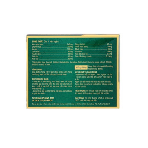 Viên ngậm dưỡng họng Vĩ Ngân (Hộp 20 vỉ x 5 viên)