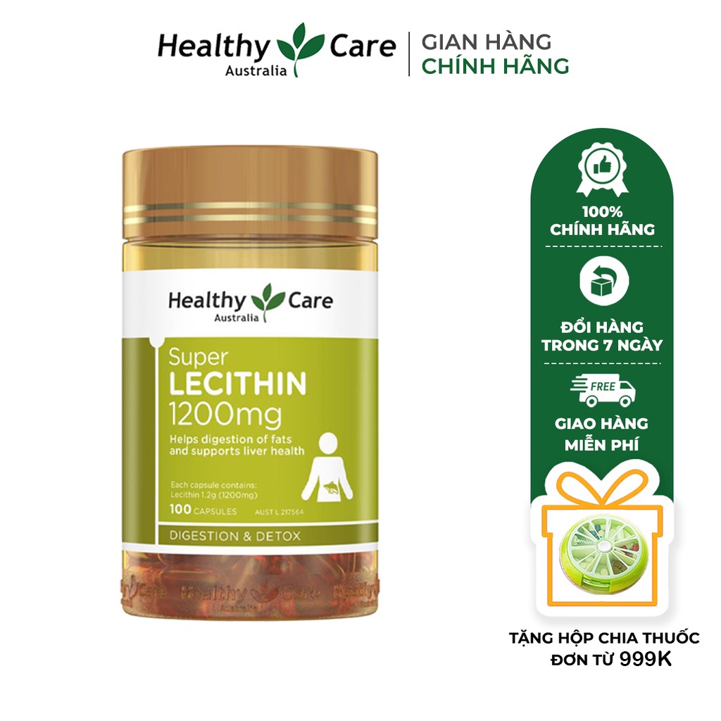 Mầm đậu nành điều hòa nội tiết Healthy Care Super Lecithin 100 viên