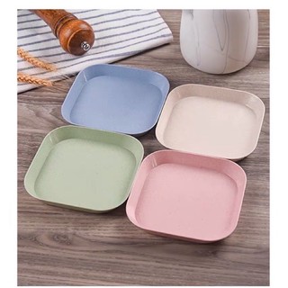 Đĩa lúc mạch vuông, set 8 đĩa nhựa lúa mạch