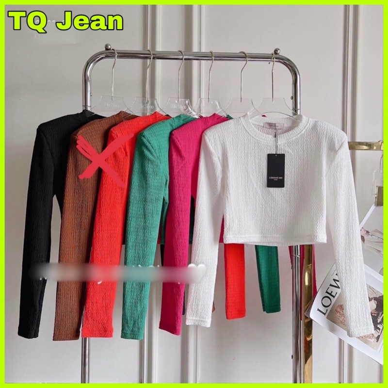 Áo Croptop tay dài chất thun xốp- HÀNG CHUẨN SHOP TQ JEAN