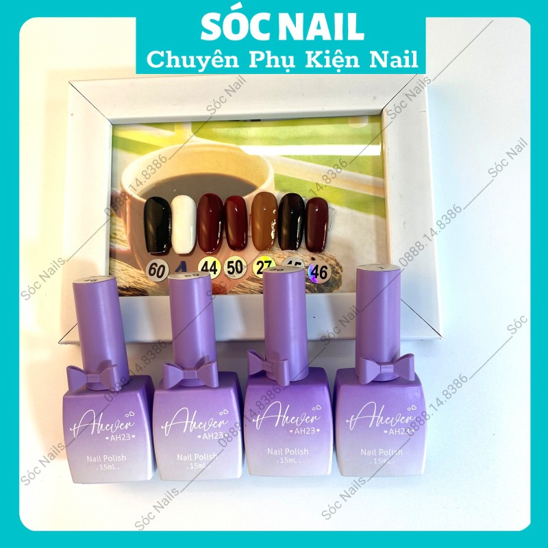 Sơn Gel Đen Trắng Nước Gạo Đỏ Mận Ngọc Thủy Chai 15ml Siêu Đặc Bóng Mướt