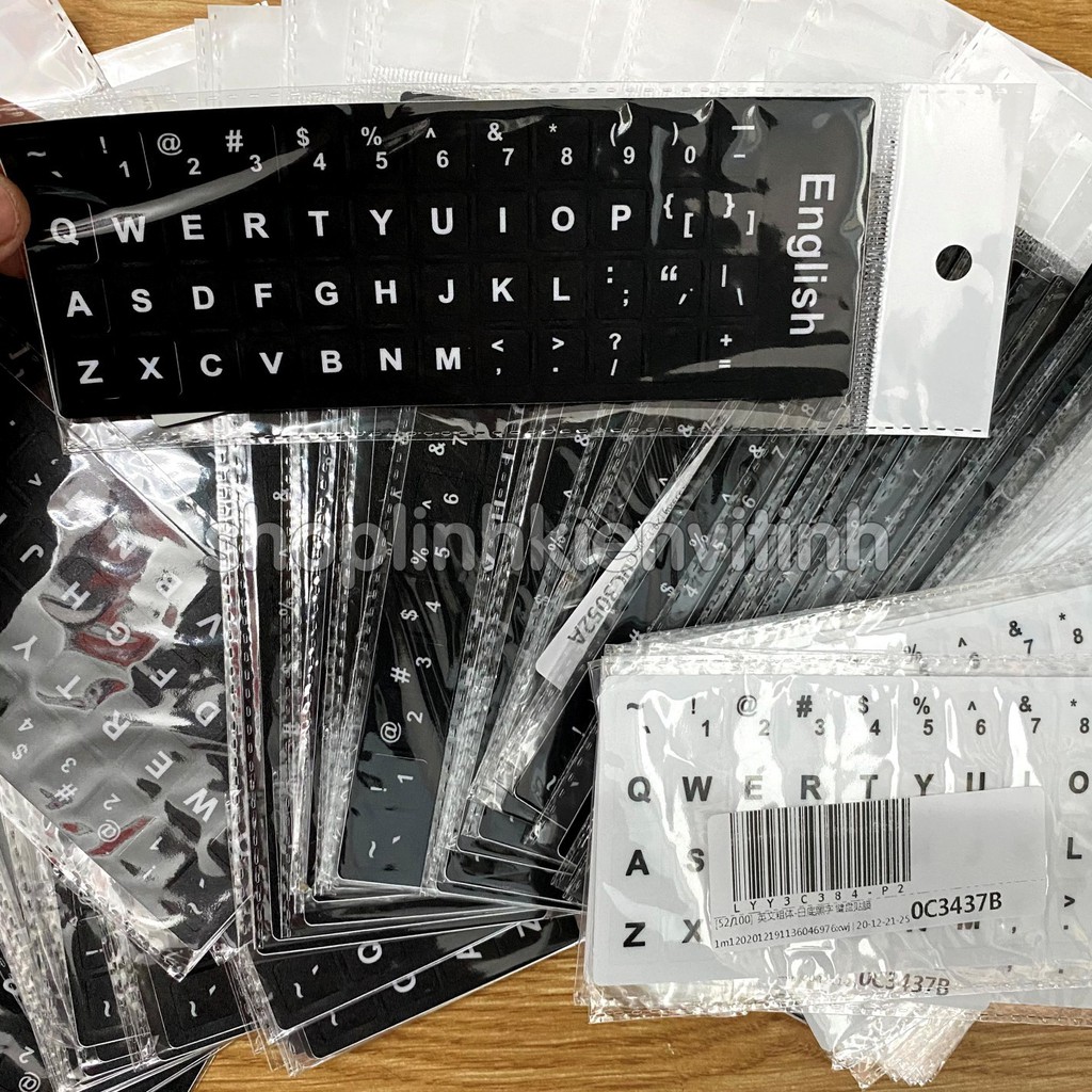 Miếng dán bàn phím Tiếng Anh English keyboard sticker  dùng cho laptop và máy vi tính để bàn PC