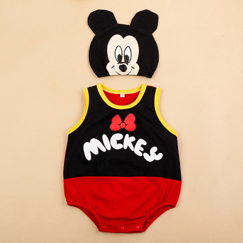 Áo liền quần một mảnh thiết kế nhân vật hoạt hình Mickey cho bé sơ sinh
