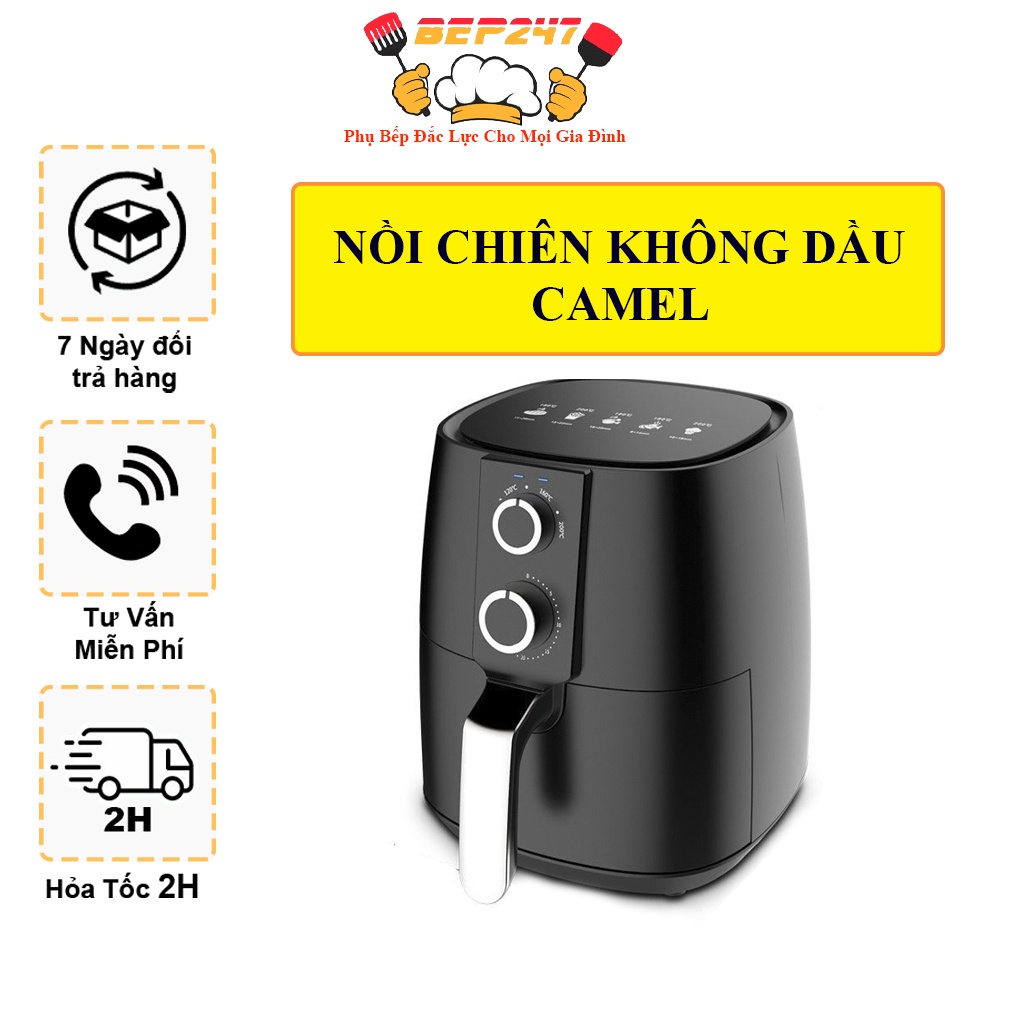 Nồi chiên không dầu Chính hãng CAMEL , Công suất 1350W - BẢO HÀNH 1 NĂM