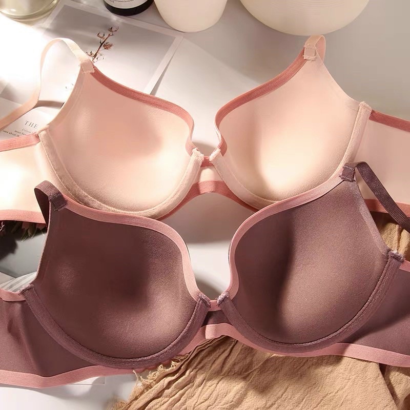 Áo lót cotton phối lụa trơn có gọng đệm mỏng bản dây lưng to co giãn chống lộ hằn - THAOCHERRY AL03