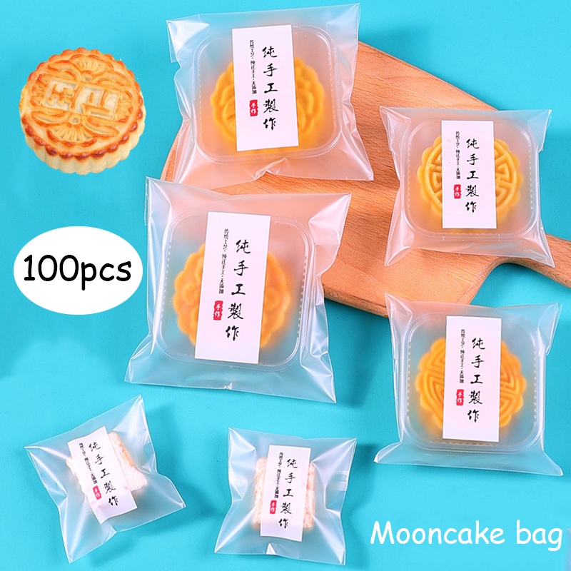 Set 95-100 túi đựng bánh trung thu trong suốt tự dính tiện dụng cho bánh tự làm