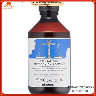 (Davines-Italia) Dầu gội cân bằng tóc dầu và độ ẩm cho da đầu REBALANCING Shampoo 250ml